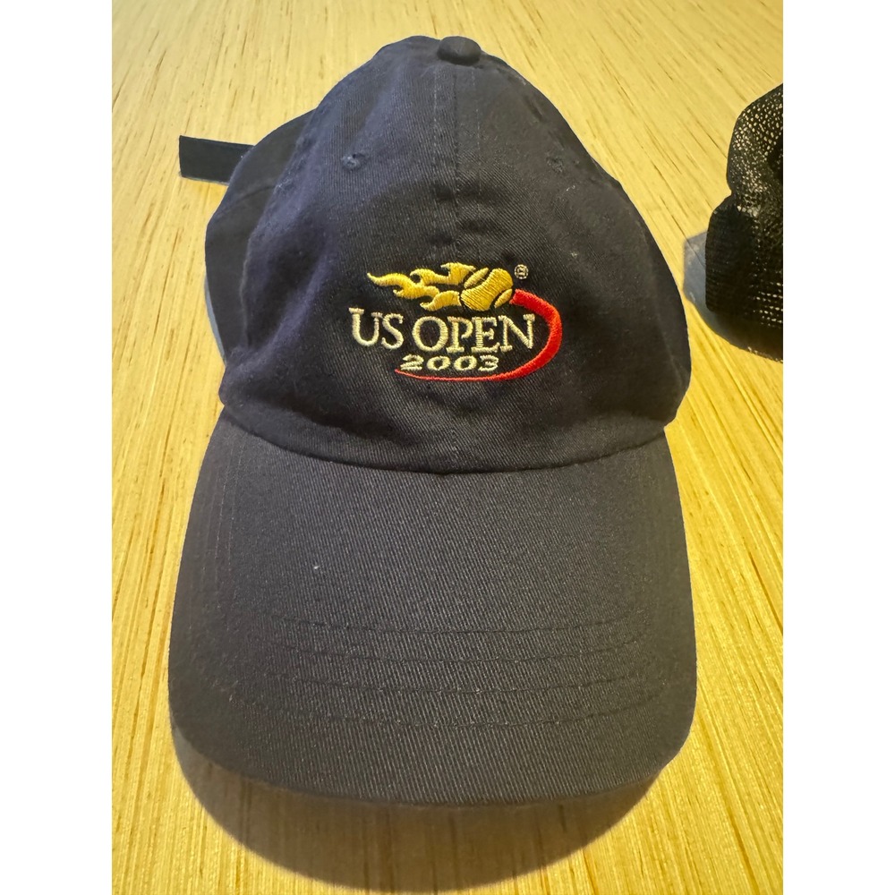 US Open 2003 Tennis Tournament Hat Navy Blue Adjustable Strapback Cap Vintage 46